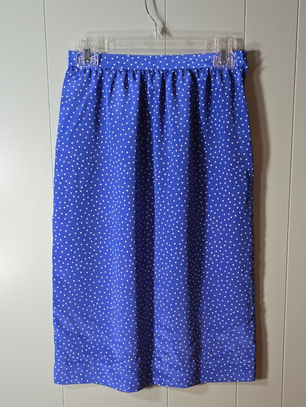 Leslie Fay Royal Blue Polka Dot Midi Skirt